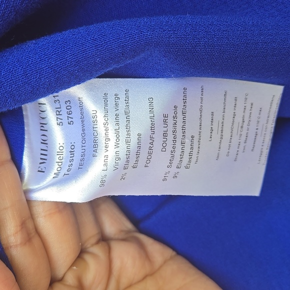 Emilio Pucci Asymmetrical Blue and Black Sheath Dress Size S - Picture 4 of 5